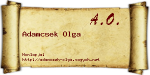 Adamcsek Olga névjegykártya