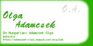olga adamcsek business card